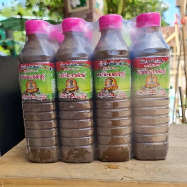 น้ำปลาร้าต้มสุกปรุงรส ฝาชมพู 400ml (ยกโหล12ขวด)