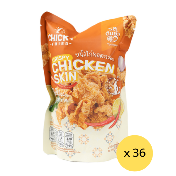 หนังไก่ทอดกรอบต้มยำ 30g ( แพ็ค 36 )