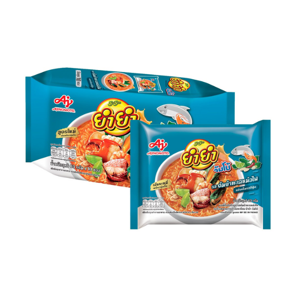 บะหมี่กึ่งสำเร็จรูป รสต้มยำทะเลหม้อไฟ 63g ( pack 10 )