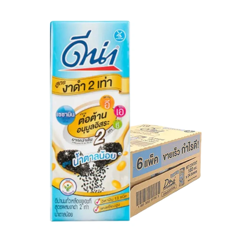 น้ำนมถั่วเหลืองสูตรงาดำเข้มข้น น้ำตาลน้อย 180ml Pack 48