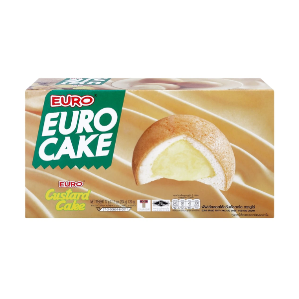 พัฟเค้กสอดไส้ครีมคัสตาร์ด 204g ( 17g x 12 )