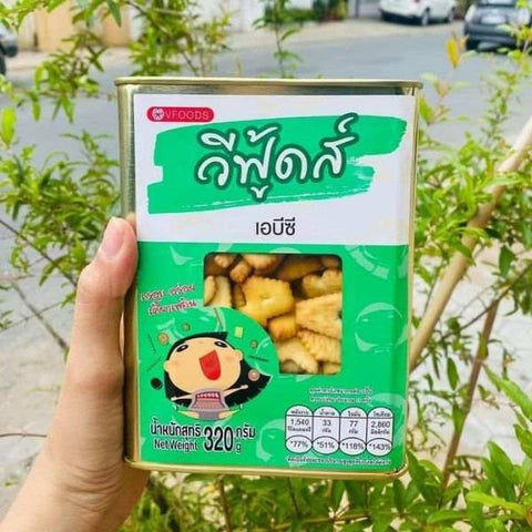 ขนมปังปี๊บจิ๋วเอบีซี 320g วีฟู้ดส์ ตัวอักษร ABC