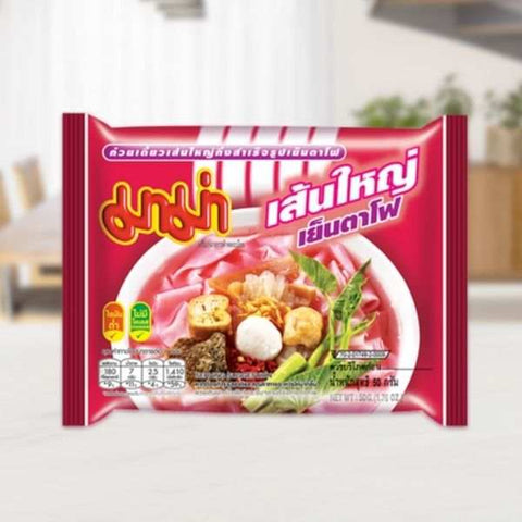 ก๋วยเตี๋ยวเส้นใหญ่กึ่งสำเร็จรูปเย็นตาโฟ 50g แพค 6 ซอง