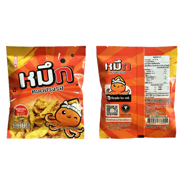 หมึกทอดปรุงรส ( รสเผ็ด ) 20g