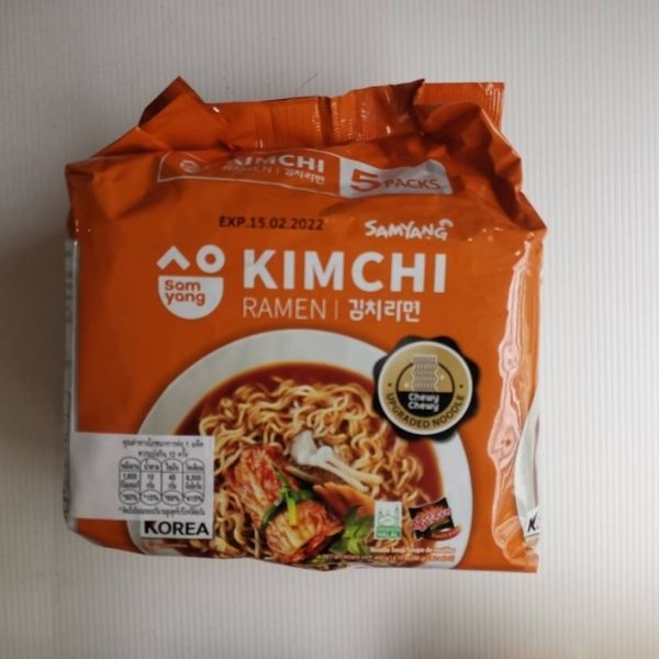 บะหมี่กึ่งสำเร็จรูป รสกิมจิ 80g ( แพค 5 ห่อ )