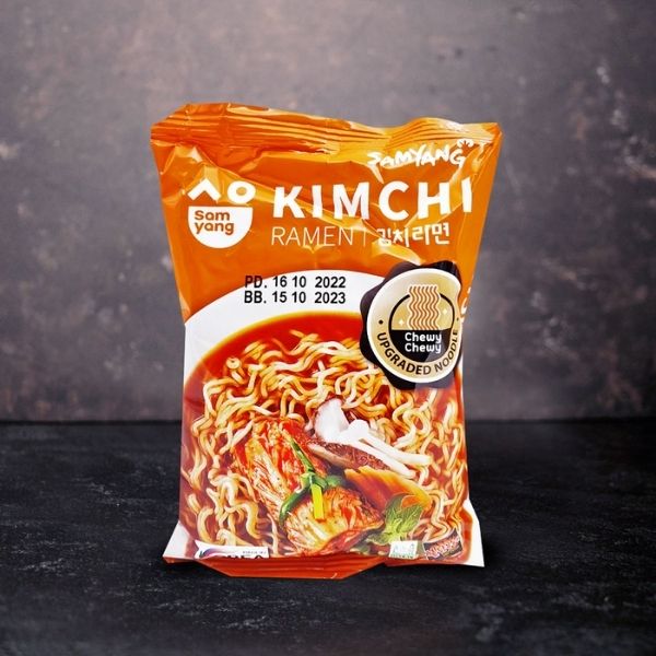 บะหมี่กึ่งสำเร็จรูป รสกิมจิ 80g ( แพค 5 ห่อ )