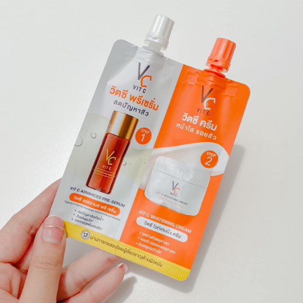 ครีมซอง 2 in 1 วิตซีพรีเซรั่ม+วิตซีครีม 8g (6 ซอง)