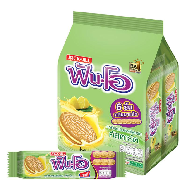 คุกกี้แซนวิชสอดไส้ครีมคัสตาร์ด 45g ( แพ็ค 12 )