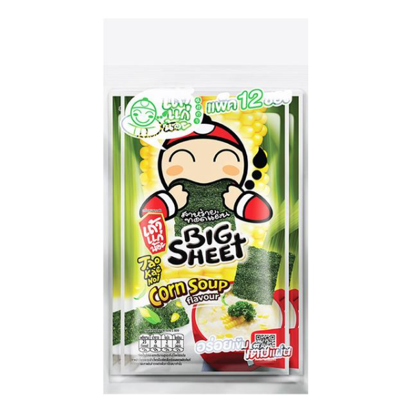 สาหร่ายทอดแผ่น รสคอร์นซุป 3.2g ( Pack 12)