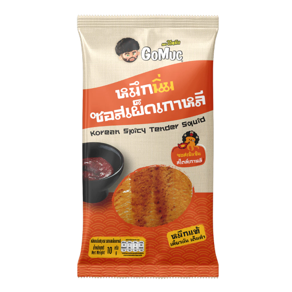 หมึกอบนิ่มรสซอสเผ็ดเกาหลี 10g