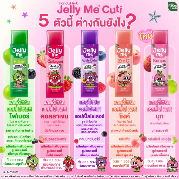 เจลลี่ มี คิวทิ ไฟเบอร์ กลิ่นแอปเปิ้ลเขียว และแบล็กเคอร์แรนท์ 30g ( แพ็ค 12 ซอง )