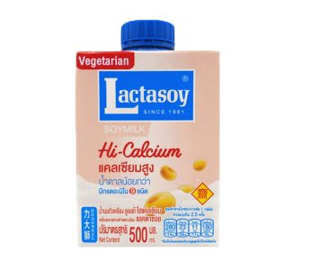 แลคตาซอย นมถั่วเหลืองยูเอชที สูตรไฮแคลเซียม 500 ml