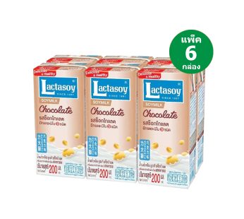 แลคตาซอย นมถั่วเหลืองยูเอชที รสช็อคโกแลต 200 ml ( แพค 6 กล่อง )